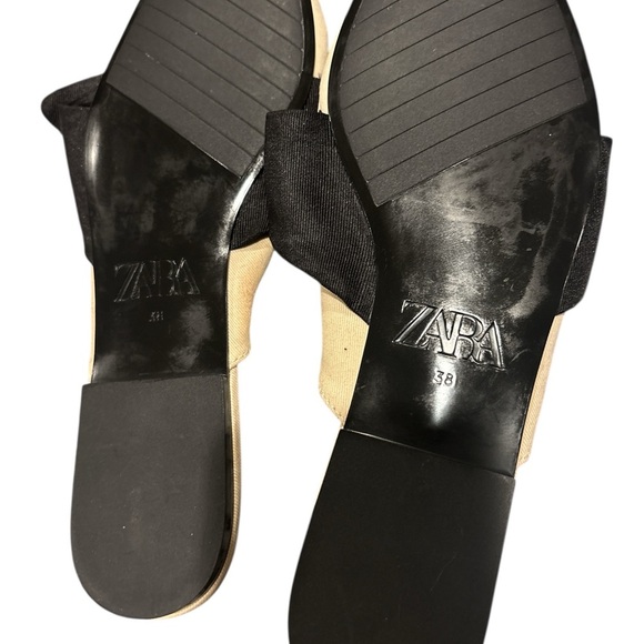 Zara Black and Cream Mules with Bow Detail - Picture 7 of 7